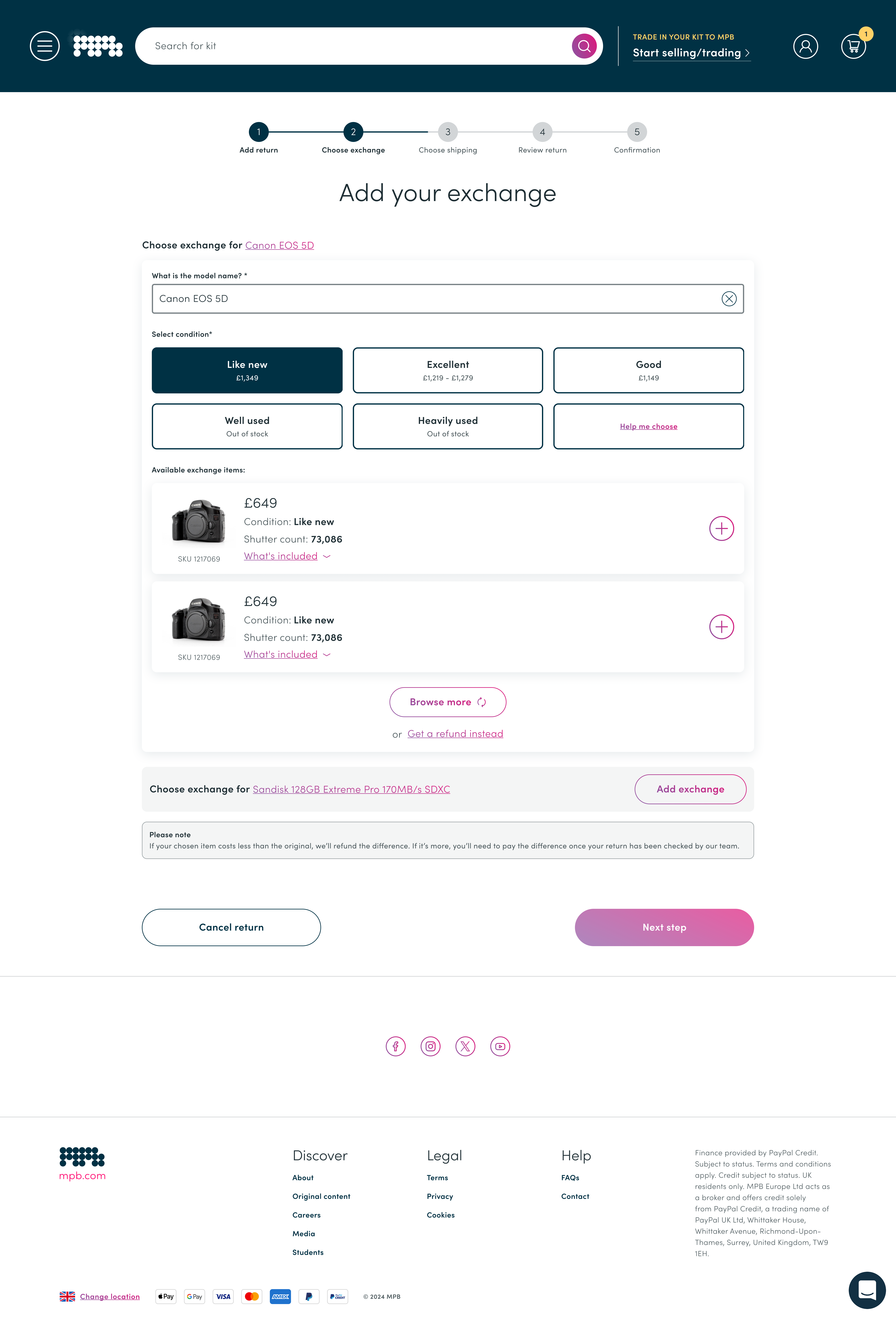 Returns confirmation
